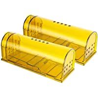 LucaSng Trampa para Ratones 2 Pcs Ratonera Ratas Vivos Trampa para Ratas Ratonera de Plástico Reutilizable con Diseño de…